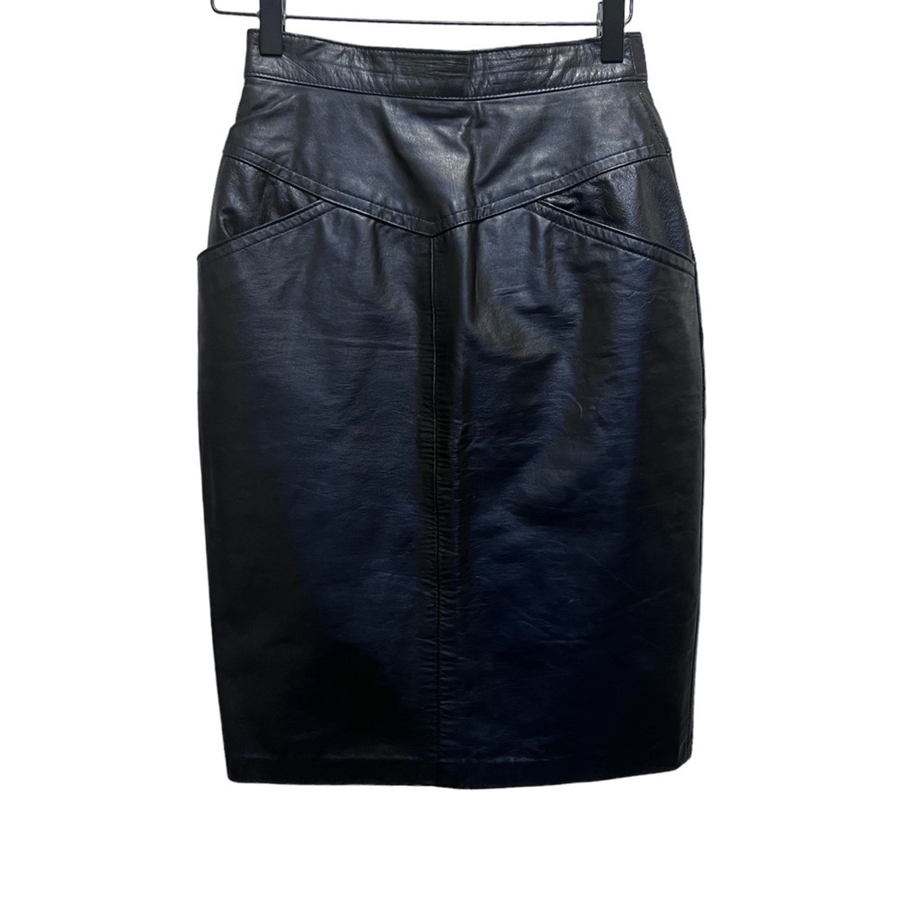 Vintage Leather Pencil Skirt Size 3/4